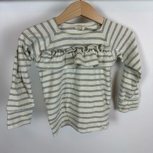 Lulu & Roo Toddler Long Sleeve Ruffle Shirt Size‎ 18-24M Stripes Striped Beach